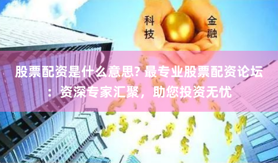 股票配资是什么意思? 最专业股票配资论坛：资深专家汇聚，助您投资无忧