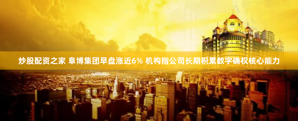 炒股配资之家 阜博集团早盘涨近6% 机构指公司长期积累数字确权核心能力